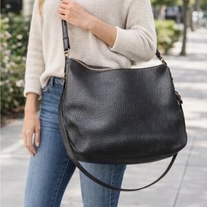 Burberry Black Pebbled Leather Crossbody Bag with Gold Hardware